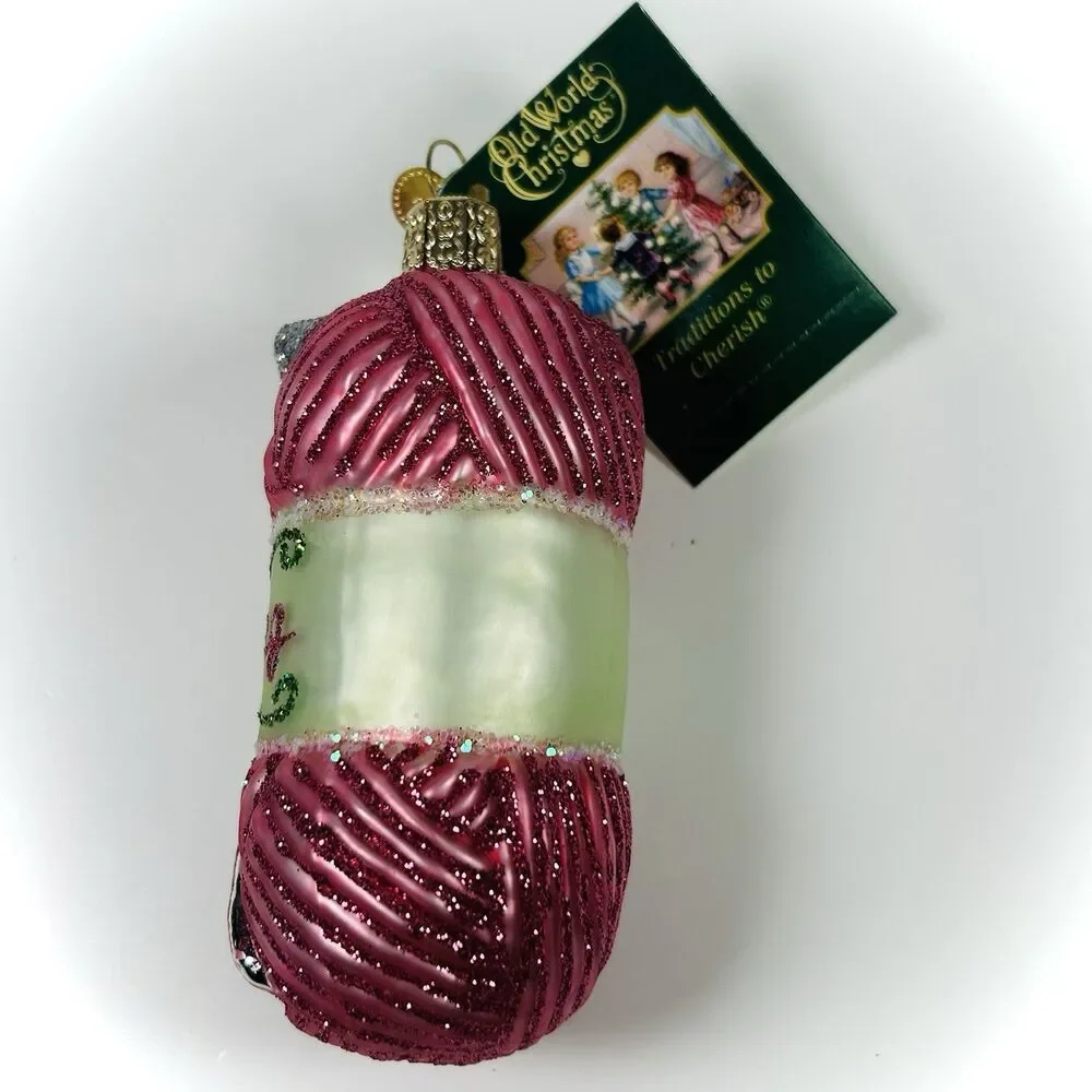 Old World Christmas Knitting Yarn Glass Ornament 32255 Decoration With Box NWT
